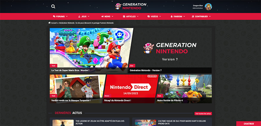 Génération Nintendo : Site et forum de discussion Site_v7